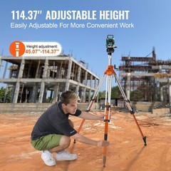 VEVOR Laser Level Tripod Stand 5/8″-11 Thread 45.07-114.37 in Height Adjustment