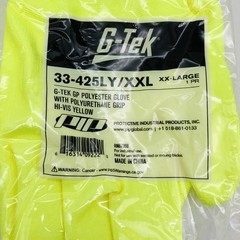PIP 33-425LY/XXL Work Gloves Size XXL G-tek Polyuerthane Grip Hi Vis 12 Pairs
