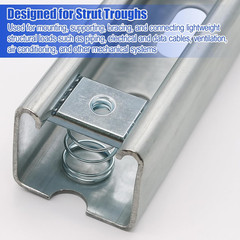 100 Packs 3/8”-16 Strut Channel Nuts No Spring Channel Nuts with Zinc Plated, wi
