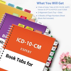 Index Tabs for CPT, AAPC Version ICD-10-CM & HCPCS Level II 2026, 3 Set Bundle,