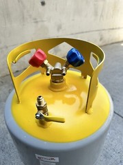 50lb Recovery Tank Reclaim Refrigerant 4 HVAC Split unit Y-Shape Valve 1/4” SAE