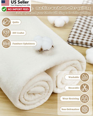 Grinding Natural Cotton Quilt Batting 59″ x 79″ Light Weight All Season FROM USA