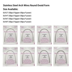 100pc Orthodontic Arch Wire Niti Stainless Steel Round Rectangular Ovoid Natural