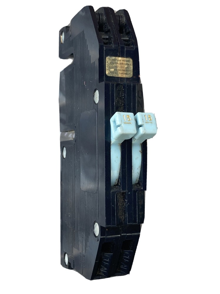 R38 + RC38 15 Zinsco 2 Single Pole Twin Tandem 15A Mini Thin Magnetrip RCAL3815