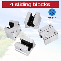 2PCS SBR16 Linear Guide Rail Slide Rail 300-2000mm 4 PCS SBR16UU Bearing Block