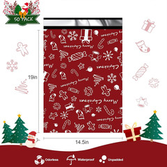 Poly Mailer Bags Christmas Design 14.5×19 Inch Mailing Bags for Clothing Books