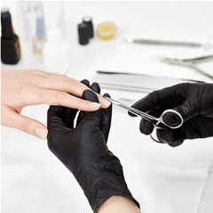 100 Black Vinyl Gloves , Latex & Nitrile Free-XL
