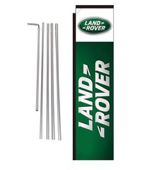 Land Rover Dealership 15′ Advertising Rectangle Banner Flag Kit w/ pole+spike