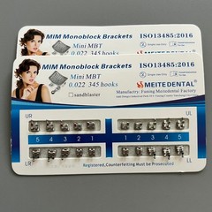 20 Sets Dental Metal Brackets MIM Monoblock Mini MBT 022 345 hooks Mesh Base