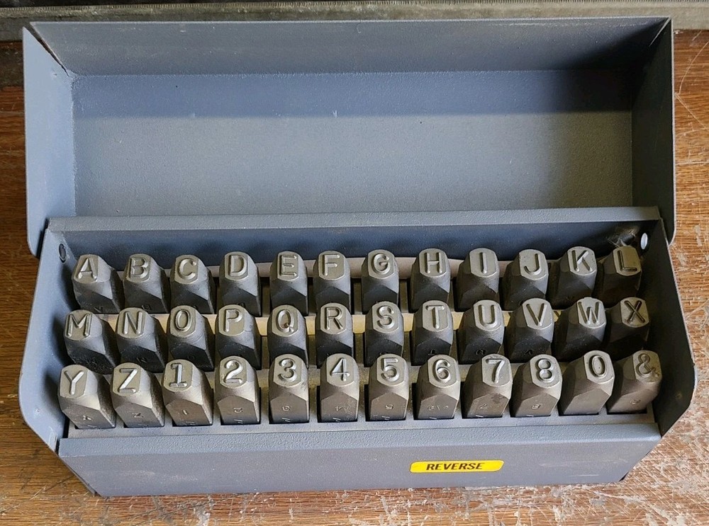 Markrite 36pc 5/16″ Letter & Number Reverse Stamp Punch Set Alloy Steel Metal