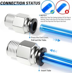 Male Straight 1/4 Inch Tube OD x 1/8 Inch NPT Thread Push to Connect Fittings…