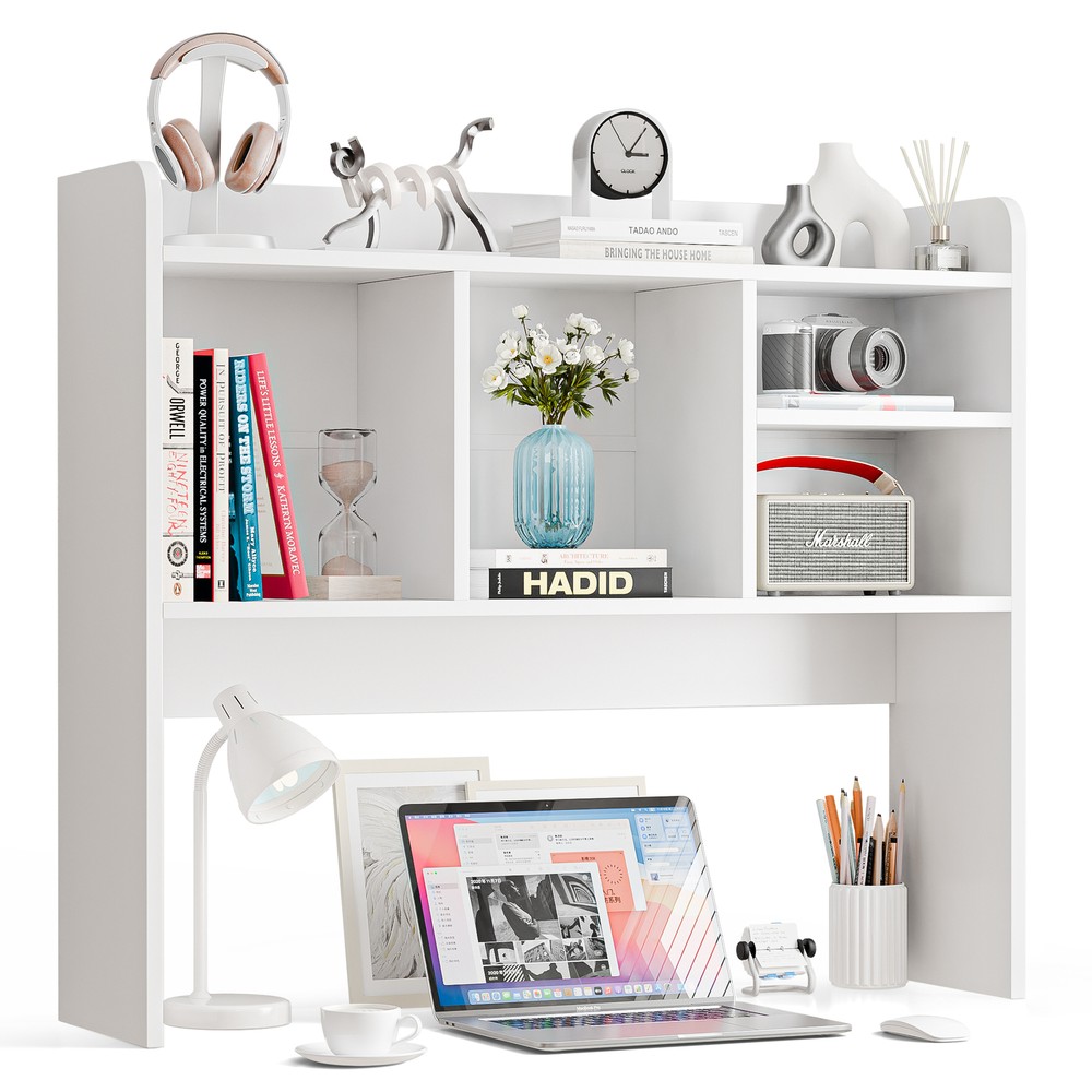 Desk Shelf with 5 Shelves for Computer Desk Desk Storage Hutch for Top of Desk