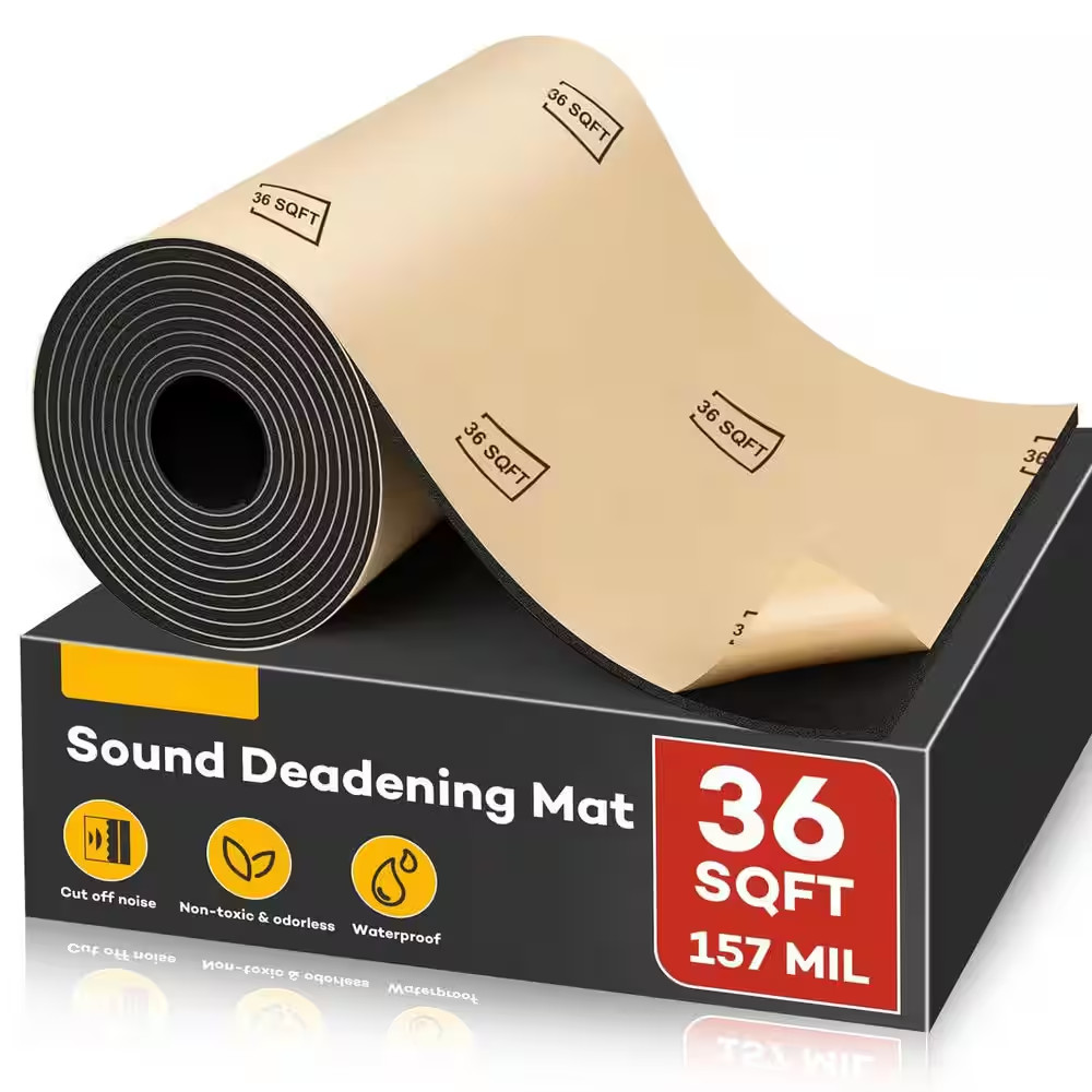 15.7 In. X 330.7 In. Black PE Sound Deadening Mat Sound Absorbing Panel, High De