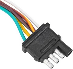 25FT 4 Wire, 18 AWG Color Coded Wiring Harness, 4 Flat Connector, W Size: 25FT