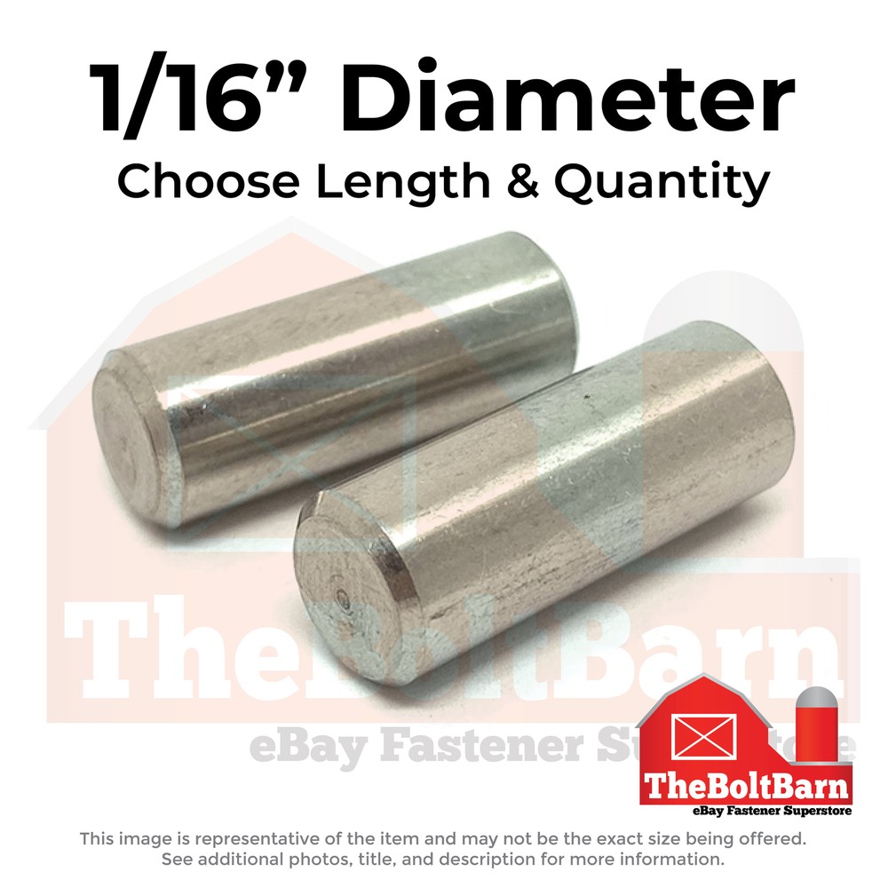 1/16″ 18-8 Stainless Steel Dowel Pins (Choose Length & Qty)