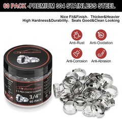 Thicker 3/4 Inch PEX Crimp Rings – 60 Pack, Rust and Corrosion Resistant Quality