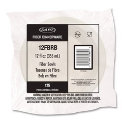 Dart 12FBRB 12 oz Compostable Fiber Dinnerware Bowl – Natural (1000/Carton) New