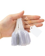 AURAADORN 200 Pcs Price Tags, 0.9 x 0.5 inch White Paper Hang 0.9*0.5,