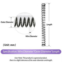 Length 305mm Compression Spring Pressure Springs OD 3-50 mm Wire Dia 0.3mm-6.0mm