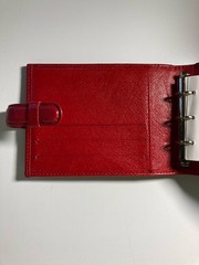 Filofax Portobello M2 Red Italian Leather 3 Ring Organizer Wallet Planner