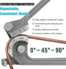 Durable 3-IN-1 Aluminum Pipe Bender for Copper, Brass, and Soft Steel Tubing