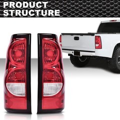Rear Tail Lights Assembly Red Clear Lens Pair Chevy Silverado 03-06