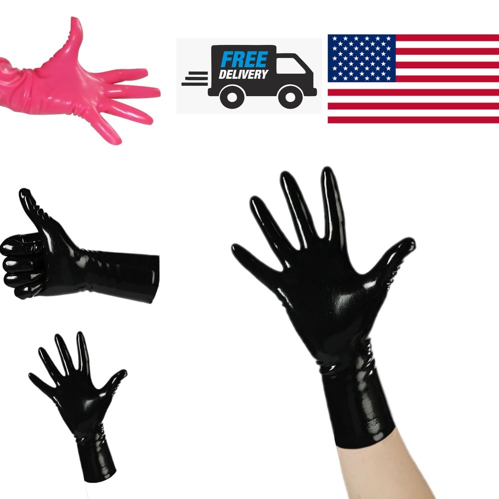 Black Latex Wrist Gloves Medium Size for Women Hand Wash Only Care Instructions