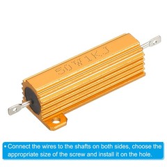 50W 1000 Ohm Aluminum Shell Resistor, 5pcs Housing Resistor 5% Tolerance, Golden