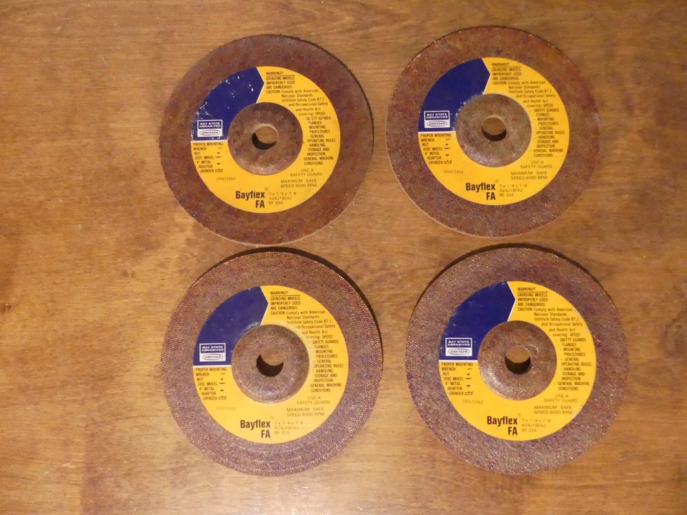 Lot of 4 Dresser Bayflex FP 7″ x 1/4″ x 7/8″ A24J16FA2 Grinding Wheel