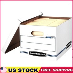 10 Pack File Storage Boxes Stackable Lift Off Lid Document Organizer Heavy Duty