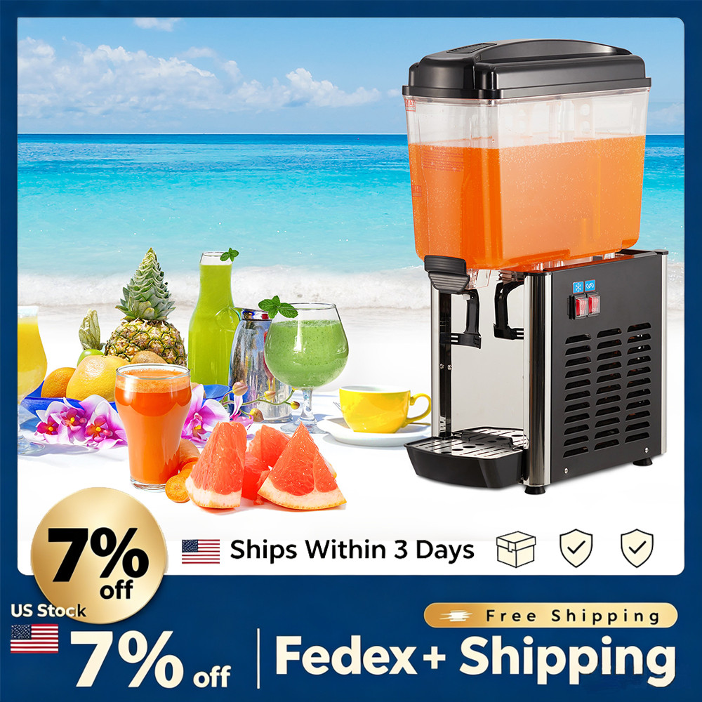 4.8 Gal Commercial Drink Dispenser,Slushy Machine Beverage Cooler for Restaurant