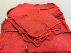 2500 PIECES NEW RED INDUSTRIAL SHOP RAGS CLEANING TOWELS