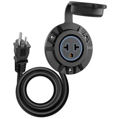 5-in-1 Outdoor Power Outlet, 20A 125V RV Power Outlet Shore Charger Socket 12AWG