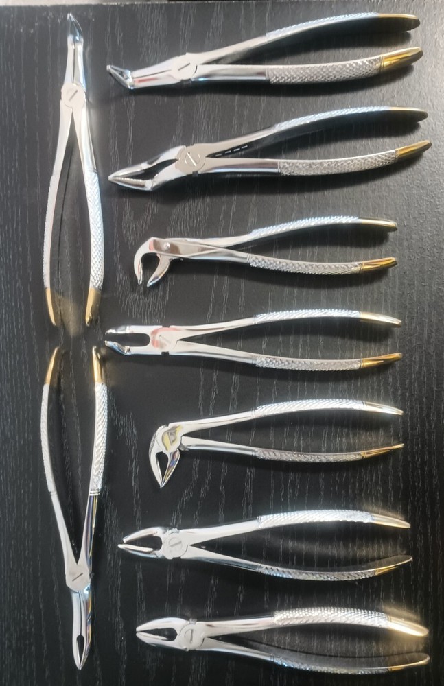 GERMAN STAINLESS EXTRACTING FORCEPS SURGICAL TOOTH EXTRACTION DENTAL 9pcs