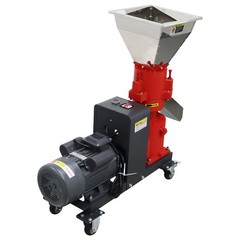 6mm Sheep/Pig Feed Pellet Mill Machine with Stainless Square Hopper 3Roller 220V