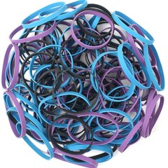 AMUU Rubber Bands Size #64 227G/0.5 Lb Purple Blue Black Rubber Bands for Office