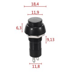 5x Black Push Button ON/OFF Bolt-On Switch Latching Round Circle Car DC 5A 12V