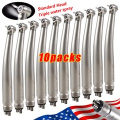 10pcs Dental Fiber Optic LED E-generator High Speed Handpiece 3 Spray 4 Hole st