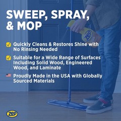 Zep Hardwood and Laminate Floor Cleaner – 32 Oz (Case of 32 Fl (Pack 4)