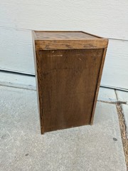Vintage Industrial Mission Style Oak Wood Filing File Cabinet 2 Drawer Brass K35