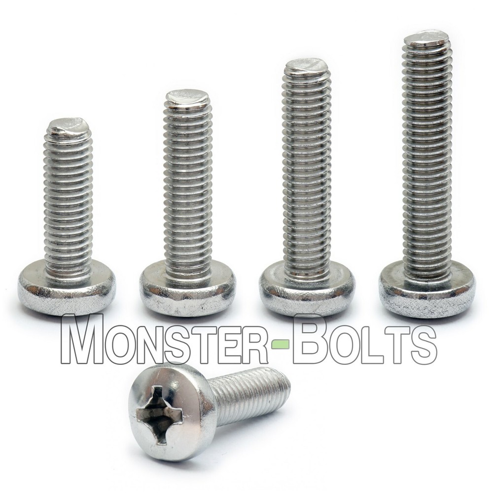 M8 / 8mm Phillips Pan Head Machine Screws, Stainless Steel A2, DIN 7985, 12-40mm