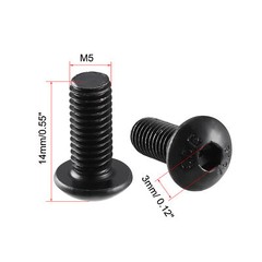 50pack M5x12mm 10.9 Alloy Steel Button Head Hex Socket Cap Screw Bolt Black