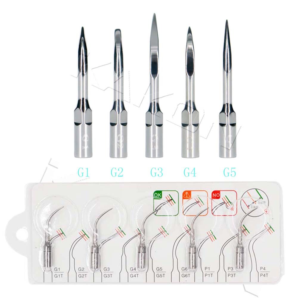 1Pack Dental Ultrasonic Scalers Scaling Tips G1 G2 G3 G4 G5 For EMS WOODPECKER