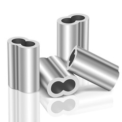 1/4in 6mm Aluminum Crimping Loop Sleeve 50 PCS Cable Ferrules