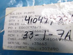 Sulzer Pump 1666292 Impeller 8.500
