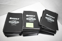 Promotional Branded Spiral Notebooks Lot Of 33 Black Journals Writing Notes Bulk