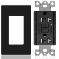 20× GFCI Outlet 15Amp GFI Receptacle Tamper-Resistant WR TR Electric Plugs Black
