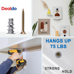 Zinc Self-Drilling Drywall Anchors with Screws Kit, 25 Heavy Duty Metal Wall Anc