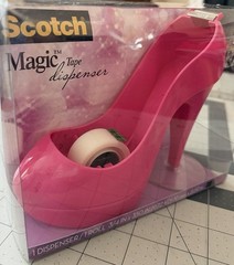 NEW RARE 2011 Scotch 3M PINK Stiletto High Heel Shoe Magic Tape Dispenser + Tape