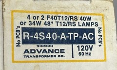 Advance R4S40ATPAC Rapid Start Ballast 120V 60Hz R-4S40-A-TP-AC